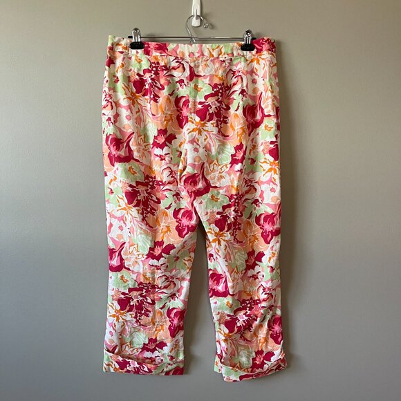 Liz Claiborne studio floral linen capri pants - Picture 10 of 11
